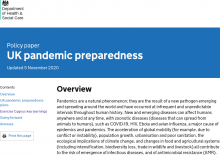 UK pandemic preparedness [Updated 5th November 2020]